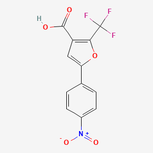 molecular formula C12H6F3NO5 B6358432 5-(4-Nitrophenyl)-2-(trifluoromethyl)-3-furancarboxylic acid CAS No. 240408-93-9