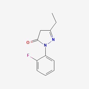 molecular formula C11H11FN2O B6358443 3-Ethyl-1-(2-fluorophenyl)-4,5-dihydro-1H-pyrazol-5-one CAS No. 1092305-53-7
