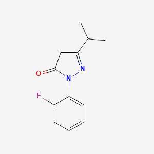 molecular formula C12H13FN2O B6358445 1-(2-Fluorophenyl)-3-(propan-2-yl)-4,5-dihydro-1H-pyrazol-5-one CAS No. 1092295-70-9