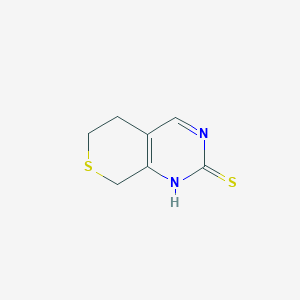 molecular formula C7H8N2S2 B6358454 6,8-Dihydro-5H-thiopyrano[3,4-d]pyrimidine-2-thiol;  95% CAS No. 1526524-73-1