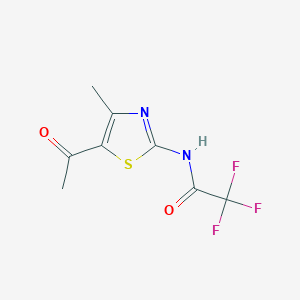 molecular formula C8H7F3N2O2S B6358499 N-(3-Acetyl-4-methyl(2,5-thiazolyl))-2,2,2-trifluoroethanamide CAS No. 895730-20-8