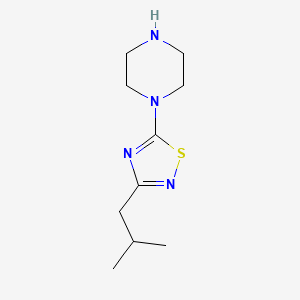 molecular formula C10H18N4S B6358623 1-[3-(2-Methylpropyl)-1,2,4-thiadiazol-5-yl]piperazine CAS No. 1783977-42-3
