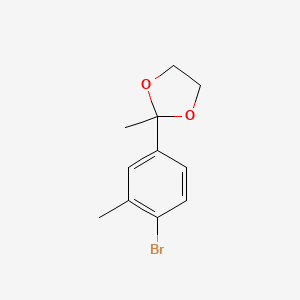 molecular formula C11H13BrO2 B6358661 2-(4-Bromo-3-methylphenyl)-2-methyl-1,3-dioxolane CAS No. 56256-10-1