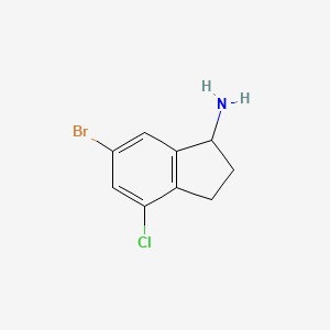 molecular formula C9H9BrClN B6358725 6-Bromo-4-chloro-2,3-dihydro-1H-inden-1-amine CAS No. 1337210-51-1