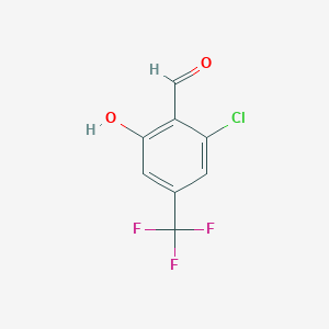 molecular formula C8H4ClF3O2 B6358792 2-Chloro-6-hydroxy-4-(trifluoromethyl)benzaldehyde CAS No. 1783353-92-3