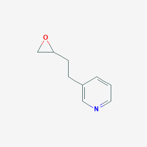 molecular formula C9H11NO B063588 PYRIDINE, 3-(2-OXIRANYLETHYL)- (9CI) CAS No. 192376-31-1