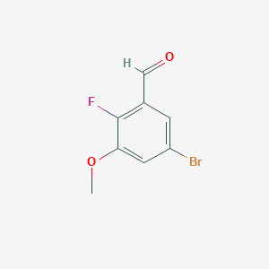 molecular formula C8H6BrFO2 B6358857 5-Bromo-2-fluoro-3-methoxybenzaldehyde CAS No. 1779832-66-4