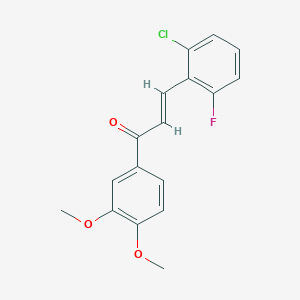 molecular formula C17H14ClFO3 B6358973 (2E)-3-(2-Chloro-6-fluorophenyl)-1-(3,4-dimethoxyphenyl)prop-2-en-1-one CAS No. 1354941-91-5