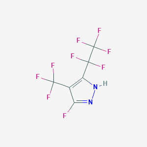 molecular formula C6HF9N2 B6359057 5-Fluoro-3-pentafluoroethyl-4-trifluoromethyl-1H-pyrazole;  96% CAS No. 1174395-13-1