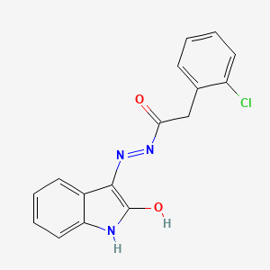 molecular formula C16H12ClN3O2 B6359108 3-(2-(2-Chlorophenyl)acetylhydrazidyl)-2-oxoindoline CAS No. 1159976-54-1