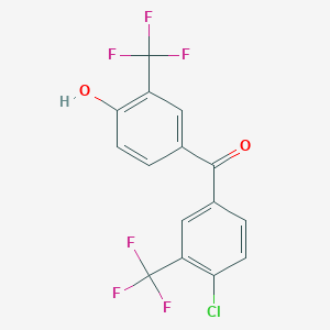 molecular formula C15H7ClF6O2 B6359140 3,3'-Bis(trifluoromethyl)-4-chloro-4'-hydroxy-benzophenone CAS No. 2301855-70-7