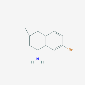 molecular formula C12H16BrN B6359152 7-Bromo-3,3-dimethyl-1,2,3,4-tetrahydronaphthalen-1-amine CAS No. 1782902-65-1