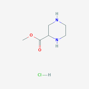 molecular formula C6H13ClN2O2 B063592 Methyl piperazine-2-carboxylate hydrochloride CAS No. 159687-94-2