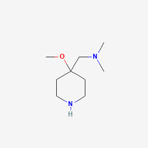 molecular formula C9H20N2O B6359218 1-(4-Methoxy-4-piperidinyl)-N,N-dimethylmethanamine, 95% CAS No. 1612173-08-6