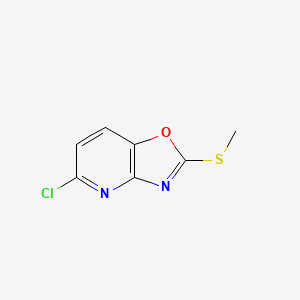 molecular formula C7H5ClN2OS B6359296 5-Chloro-2-methylsulfanyl-oxazolo[4,5-b]pyridine CAS No. 1783370-92-2