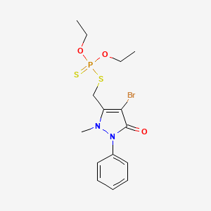 molecular formula C15H20BrN2O3PS2 B6359298 3-((Diethoxythioxophosphinothio)methyl)-4-bromo-2-methyl-1-phenyl-3-pyrazolin-5-one CAS No. 1022254-62-1