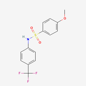 molecular formula C14H12F3NO3S B6359336 4-Methoxy-N-[4-(trifluoromethyl)phenyl]benzenesulfonamide, 97% CAS No. 710291-56-8