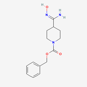 molecular formula C14H19N3O3 B6359340 1-Cbz-4-piperidinecarboxamideoxime, 95% CAS No. 161609-85-4