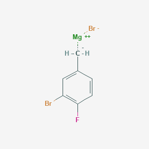 molecular formula C7H5Br2FMg B6359449 (3-Bromo-4-fluorobenzyl)magnesium bromide, 0.25 M in 2-MeTHF CAS No. 1073659-70-7
