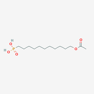 molecular formula C13H27O5P B6359496 11-Acetoxyundecyl-1-phosphonic acid;  98% CAS No. 304012-58-6
