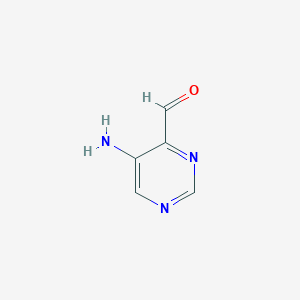 molecular formula C5H5N3O B6359522 5-氨基嘧啶-4-甲醛 CAS No. 933687-03-7