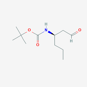 molecular formula C11H21NO3 B6359688 N-Boc-(+/-)-3-aminohexanal;  98% CAS No. 1335031-90-7