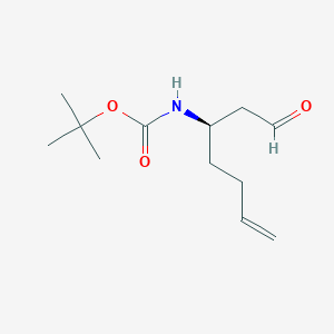 molecular formula C12H21NO3 B6359696 N-Boc-(+/-)-3-aminohept-6-ene-al;  98% CAS No. 1335031-59-8