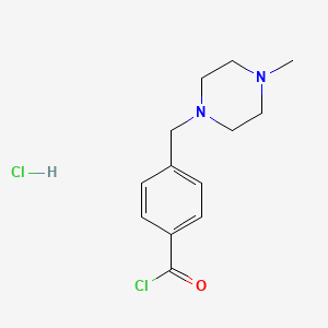molecular formula C13H18Cl2N2O B6359835 4-((4-Methylpiperazin-1-yl)methyl)benzoyl chloride hydrochloride CAS No. 909252-77-3