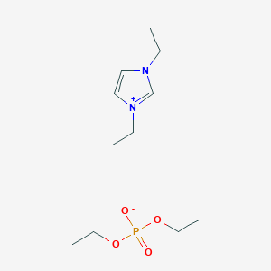 molecular formula C11H23N2O4P B6359971 1,3-Diethylimidazolium diethylphosphate;  97% CAS No. 945406-32-6