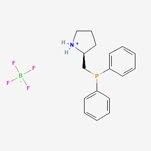 molecular formula C17H21BF4NP B6359973 (S)-2-[(Diphenylphosphino)methyl]pyrrolidinium tetrafluoroborate, 97% CAS No. 1222630-36-5
