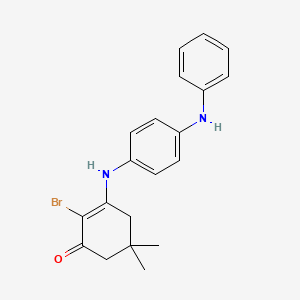molecular formula C20H21BrN2O B6360030 2-Bromo-5,5-dimethyl-3-((4-(phenylamino)phenyl)amino)cyclohex-2-en-1-one CAS No. 1022479-55-5