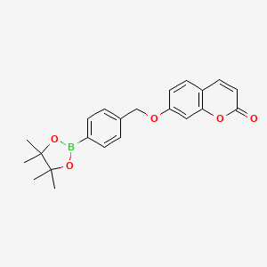 molecular formula C22H23BO5 B6360046 7-{[(4,4,5,5-Tetramethyl-1,3,2-dioxaborolan-2-yl)benzyl]oxy}-2H-1-benzopyran-2-one CBBE CAS No. 1522117-80-1
