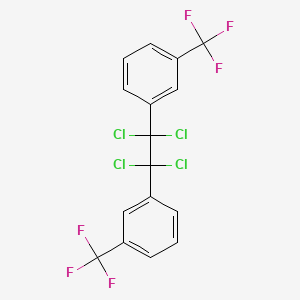 molecular formula C16H8Cl4F6 B6360085 1,1'-(1,1,2,2-Tetrachloroethane-1,2-diyl)bis[3-(trifluoromethyl)benzene], 95% CAS No. 119757-44-7