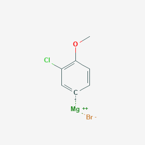 molecular formula C7H6BrClMgO B6360176 (3-Chloro-4-methoxyphenyl)magnesium bromide, 0.50 M in 2-MeTHF CAS No. 185416-15-3