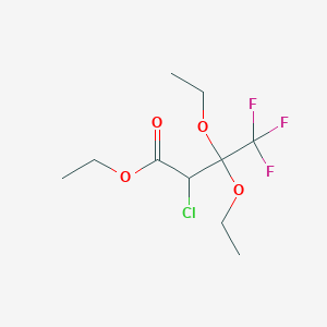 molecular formula C10H16ClF3O4 B6360184 2-Chloro-3,3-diethoxy-4,4,4-trifluoro-butanoic acid ethyl ester, 95% CAS No. 191029-79-5