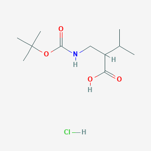 molecular formula C11H22ClNO4 B6360200 rac 2-Bocaminomethyl-3-methyl-butyric acid x HCl;  98% CAS No. 1858241-73-2