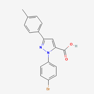 molecular formula C17H13BrN2O2 B6360212 1-(4-Bromophenyl)-3-p-tolyl-1H-pyrazole-5-carboxylic acid CAS No. 618102-12-8