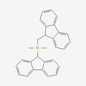 molecular formula C29H26Si B6360227 1,2-Bis(fluoren-9-yl)-1,1-dimethyl-1-silaethane CAS No. 201036-76-2