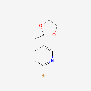 molecular formula C9H10BrNO2 B6360250 2-Bromo-5-(2-methyl-1,3-dioxolan-2-yl)pyridine CAS No. 287116-76-1