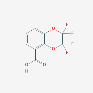 molecular formula C9H4F4O4 B6360281 2,2,3,3-Tetrafluoro-2,3-dihydro-1,4-benzodioxin-5-carboxylic acid, 90% CAS No. 398156-39-3