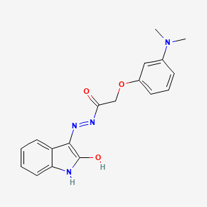 N-(Aza(2-oxoindolin-3-ylidene)methyl)-2-(3-(dimethylamino)phenoxy)ethanamide