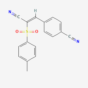 molecular formula C17H12N2O2S B6360413 4-(2-Nitrilo-2-((4-methylphenyl)sulfonyl)vinyl)benzenecarbonitrile CAS No. 849047-00-3