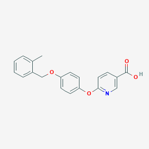 molecular formula C20H17NO4 B6360428 6-[4-(2-Methyl-benzyloxy)-phenoxy]-nicotinic acid, 95% CAS No. 639091-42-2