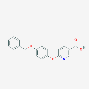 molecular formula C20H17NO4 B6360443 6-[4-(3-Methyl-benzyloxy)-phenoxy]-nicotinic acid, 95% CAS No. 639091-43-3