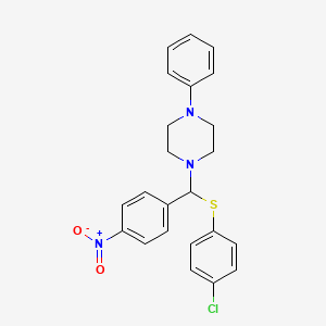 molecular formula C23H22ClN3O2S B6360739 4-Chloro-1-((4-nitrophenyl)(4-phenylpiperazinyl)methylthio)benzene CAS No. 1022475-06-4