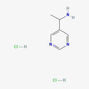 molecular formula C6H11Cl2N3 B6360785 1-Pyrimidin-5-yl-ethylamine dihydrochloride CAS No. 1965309-74-3