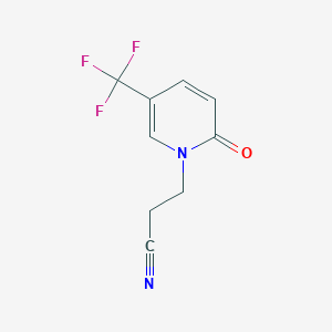 molecular formula C9H7F3N2O B063608 3-(2-Oxo-5-(trifluoromethyl)pyridin-1(2H)-yl)propanenitrile CAS No. 175277-71-1