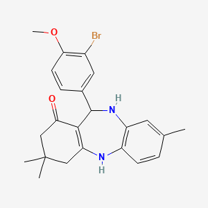 molecular formula C23H25BrN2O2 B6360805 2,10-Diaza-9-(3-bromo-4-methoxyphenyl)-5,5,13-trimethyltricyclo[9.4.0.0<3,8>]pentadeca-1(11),3(8),12,14-tetraen-7-one CAS No. 1022610-40-7