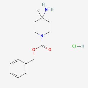 molecular formula C14H21ClN2O2 B6360809 4-Amino-4-methyl-piperidine-1-carboxylic acid benzyl ester hydrochloride CAS No. 1965309-60-7