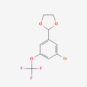 molecular formula C10H8BrF3O3 B6360884 2-[3-Bromo-5-(trifluoromethoxy)phenyl]-1,3-dioxolane CAS No. 1610379-48-0